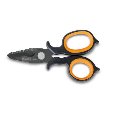 Beta 1128BAX Electrician's Scissors, Milling Profile, DLC-Coated Stainless Steel 011280088